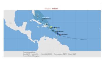 5 provincias del este en alerta verde por la tormenta tropical Dorian