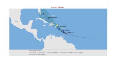 5 provincias del este en alerta verde por la tormenta tropical Dorian