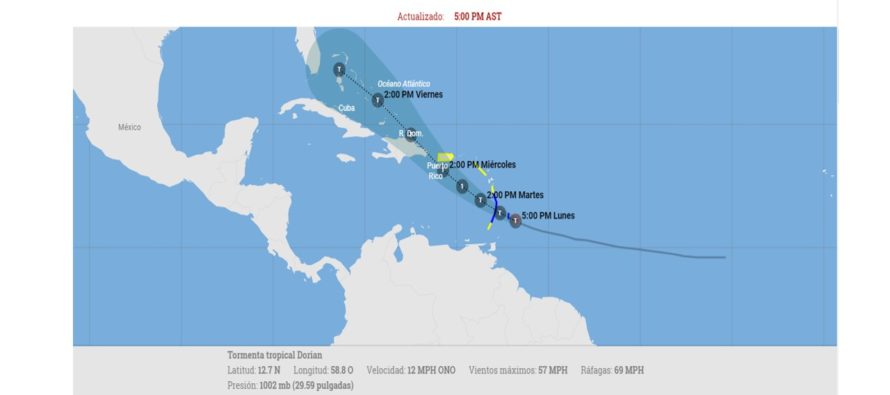 5 provincias del este en alerta verde por la tormenta tropical Dorian