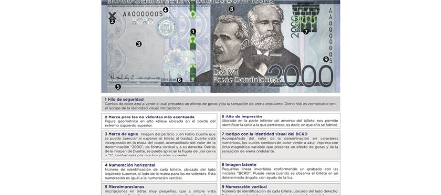 Banco Central informa que a partir de hoy circulará un nuevo billete de RD$2,000.00