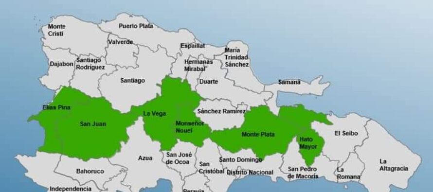 El COE emite alerta verde para 6 provincias incluyendo Hato Mayor