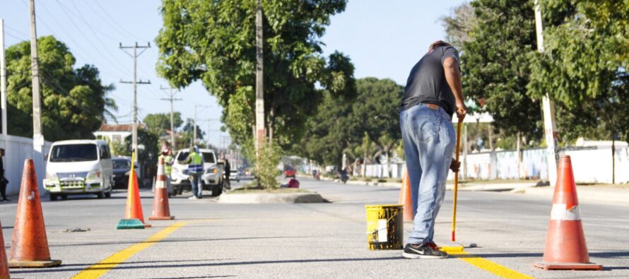 Alcaldía de SPM realiza operativo de señalización y colocación de reductores de velocidad