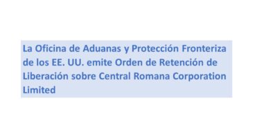 EE. UU. detendrá las importaciones de azúcar producidos por Central Romana