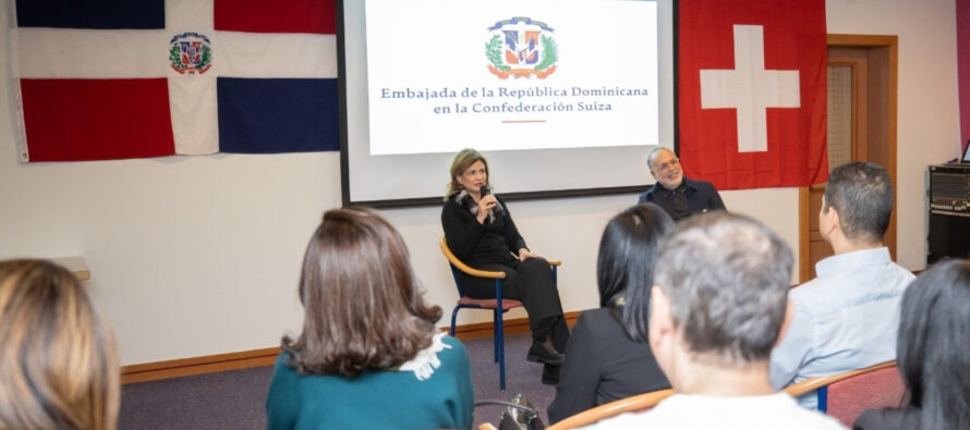 Vicepresidenta Raquel Peña se reúne con dominicanos en Suiza